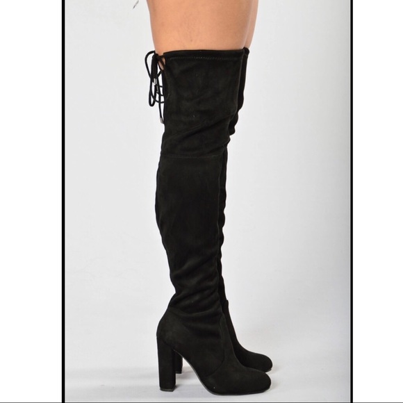 Fashion nova black thigh high boot - Picture 3 of 6